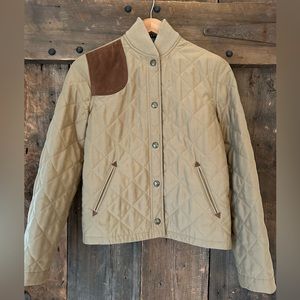 RALPH LAUREN POLO Barn Jacket. Vintage Quilted Suede Trim Pockets. Small. $50